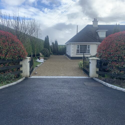 Gravelled Driveway with Tarmac Apron and Limestone Slabbed Patio in&hellip;