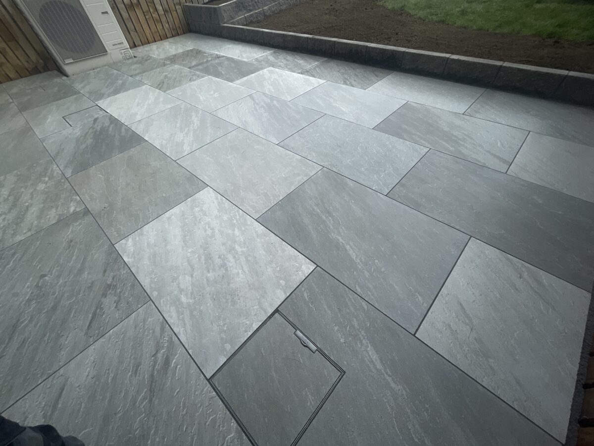 Porcelain tiled patio installation in Stamullen, County Meath