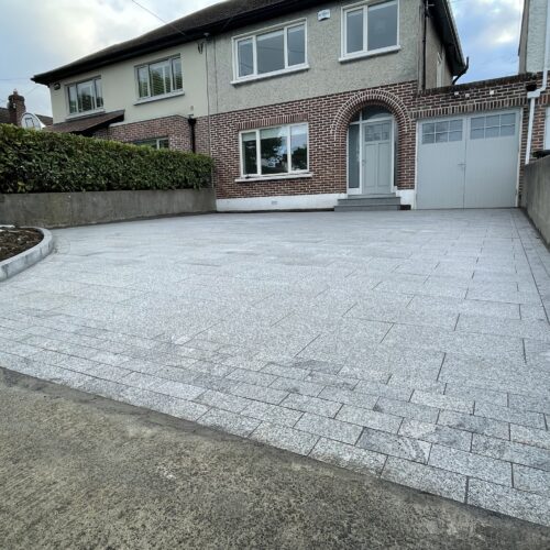 Driveway with Granite Slabs and Cobbles in Goatstown, Co. Dublin