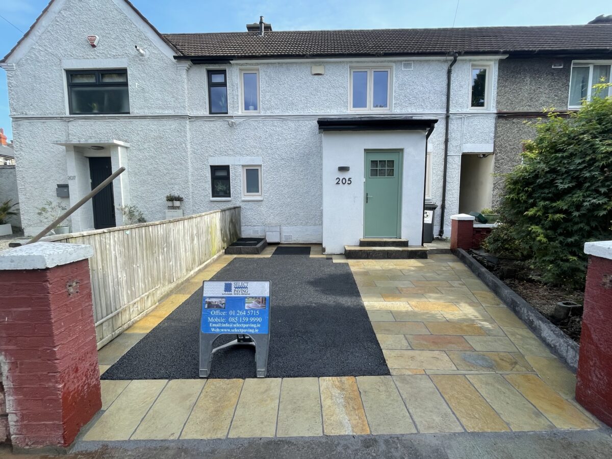 Asphalt Driveway with Natural Stone Border and Pathway in Terenure, Dublin