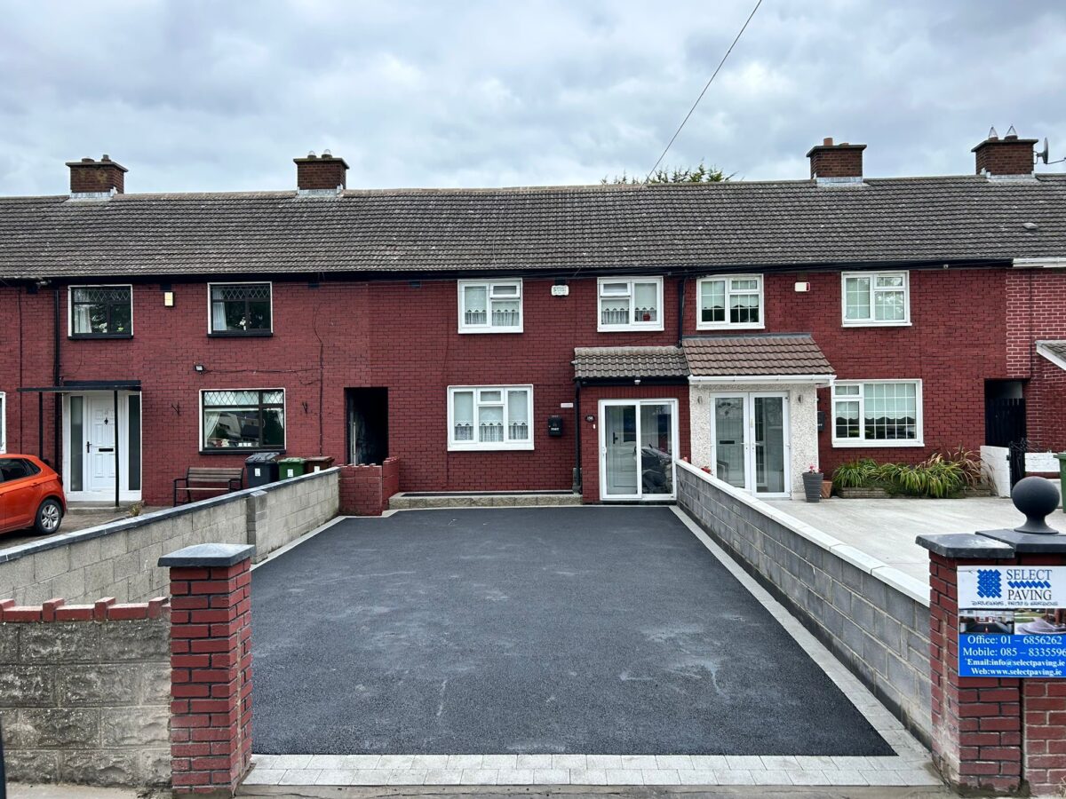 Asphalt Driveway with Paved Border and Retaining Wall in Santry, Dublin
