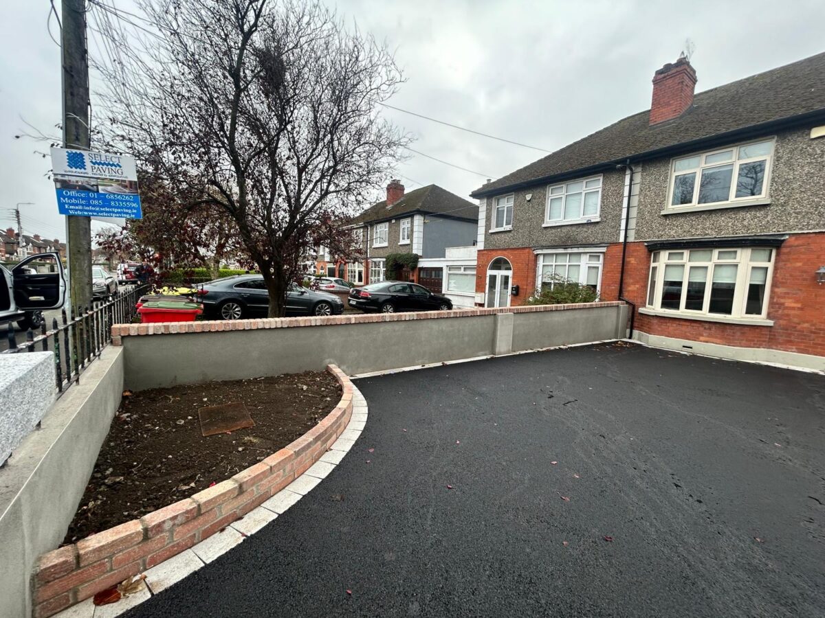 Asphalt Driveway with Paved Border and Raised Flowerbeds in Whitehall, Dublin