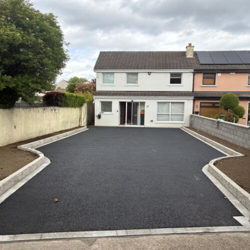 SMA Asphalt Driveway with New Wall and Pillars in Rathfarnham,&hellip;