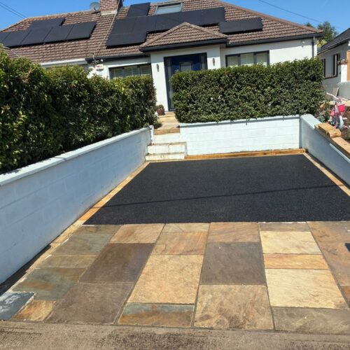 Asphalt Driveway with Indian Sandstone Apron and Border in Dundrum,&hellip;