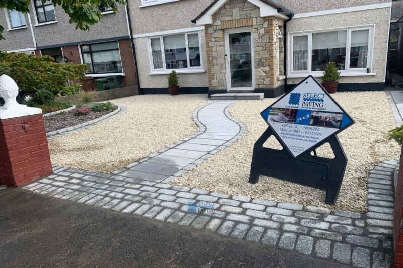 Driveway with Quartz Gravel and Granite Cobbles in Raheny, Dublin