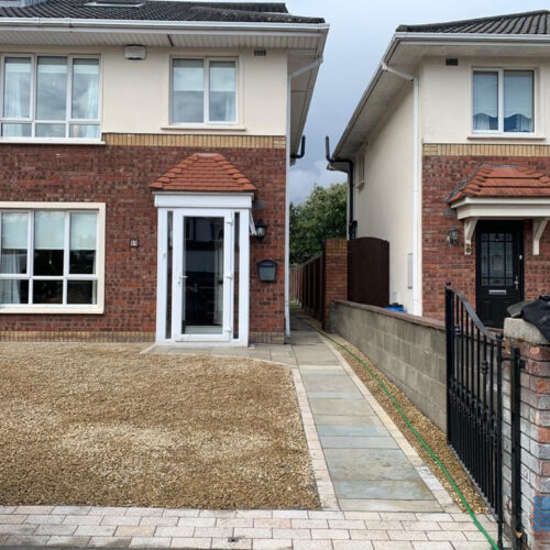 Gravel Driveway with Limestone Pathway and Granite Cobbles in Beaumont,&hellip;