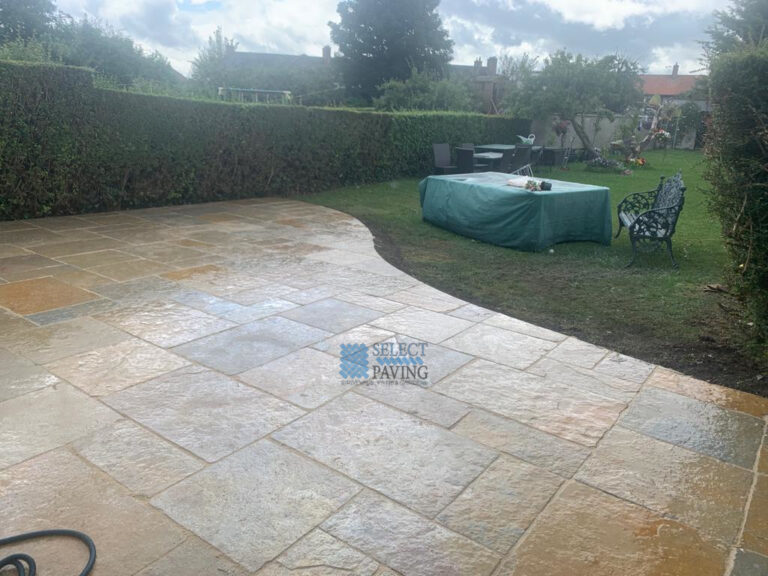 Yellow Limestone Patio in Glasnevin, Dublin